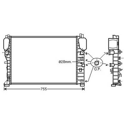 Radiateur de refroidissement moteur pour MERCEDES CLASSE E 2002-2006 (W211), OEM: 2115000202, Neuf