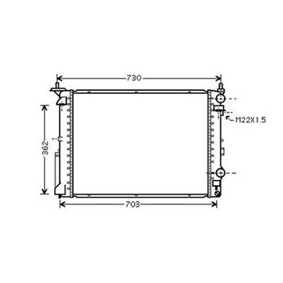 Radiateur de refroidissement moteur pour RENAULT LAGUNA I ph.1 1994-1998, OEM: 7701045345, Neuf