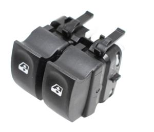 Interrupteur/Bouton de lève vitre électrique sur porte avant gauche pour RENAULT CLIO III phase 1, 2005-2009, 2 boutons, noir, Neuf