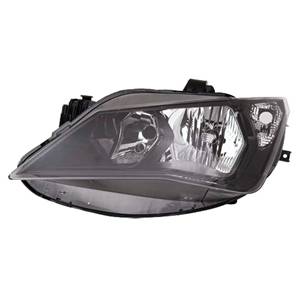 Phare Optique avant gauche pour SEAT IBIZA IV FR depuis 2013, H7+H7, fond noir, Neuf