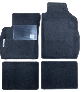 Kit 4 Tapis de sol Auto pour FIAT PANDA de 2003 à 2008, avec sigle PANDA, moquette noire, Neuf