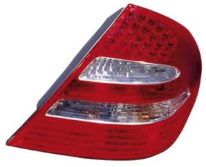 Feu arrière droit extérieur à LED pour MERCEDES CLASSE E (W211) de 2002 à 2006, Mod. Berline-AVANTGARDE, incolore-rouge, Neuf