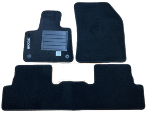 Kit 4 Tapis de sol Auto pour PEUGEOT 3008 II depuis 2017, avec sigle 3008, moquette noire et clips, Neuf