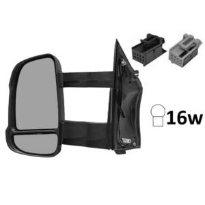 Rétroviseur gauche manuel pour PEUGEOT BOXER II ph.2 2014-2023, bras long, sonde, feu clignotant orange (16W), Neuf