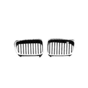 Grille de radiateur avant gauche pour BMW Serie 3 E46 COUPÉ, 1999-2001, chromée/noire, Neuve