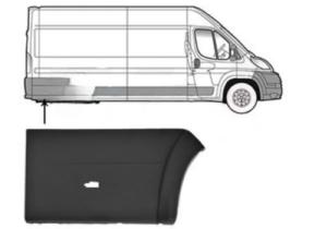 Moulure aile arrière droite pour FIAT DUCATO III phase 2  depuis 2014, grise gaufré, avec clips, avec siège feu répetiteur, châssis long, Neuf