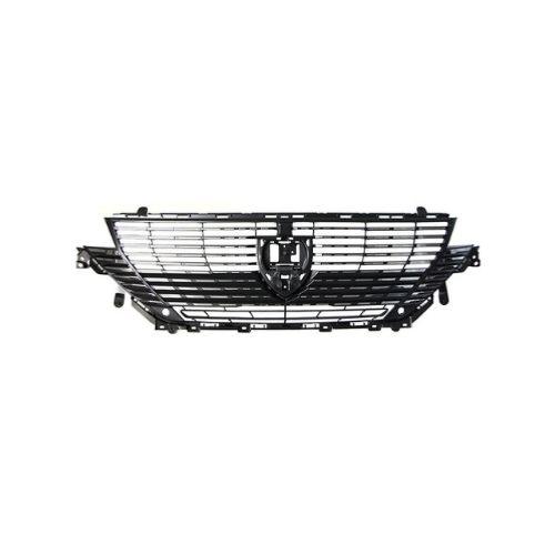 Grille de calandre pour PEUGEOT 308 III phase 1 depuis 2021, trous radar, noire structurée, avec bords chromés, Neuve