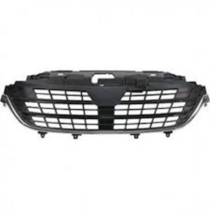 Grille de radiateur pour RENAULT TRAFIC III phase 2 2019-2021, noire, moulure noir brillant, profil chromé, Neuve