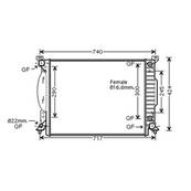 Radiateur de refroidissement moteur pour AUDI A6 II ph.2 2001-2004, OEM: 8E0121251AR, Neuf