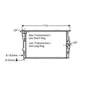 Radiateur de refroidissement moteur pour BMW Serie 3 E90-E91 2005-2008, OEM: 17117559273, Neuf