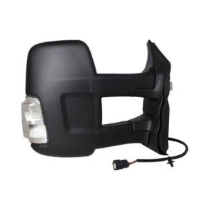Rétroviseur droit pour FORD TRANSIT Mk8 phase 2 depuis 2019, électrique, noir, chauffant, avec feu (5W), avec bras long, convexe, 6 PIN, Neuf