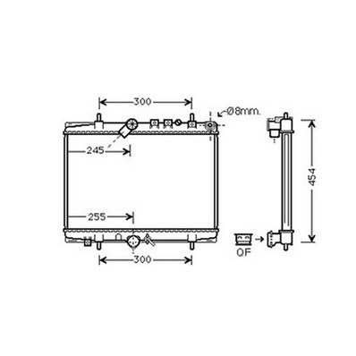 Radiateur de refroidissement moteur pour PEUGEOT 406 1999-2004, OEM: 133078, Neuf