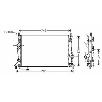 Radiateur de refroidissement moteur pour FORD C-MAX I ph.2 2007-2010, OEM: 1305492, Neuf