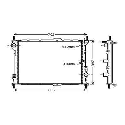 Radiateur de refroidissement moteur pour FORD TOURNEO CONNECT I ph.1 2002-2006, OEM: 4367089, Neuf