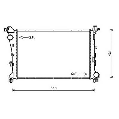 Radiateur de refroidissement moteur pour FIAT 500L Trekking 2013-2017, OEM: 51887947, Neuf