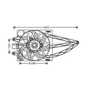Ventilateur Radiateur moteur pour FIAT PANDA II ph.1 2003-2012, OEM: 51764536, Neuf