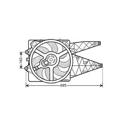 Groupe moto Ventilateur Radiateur pour FIAT GRANDE PUNTO 2005-2009, OEM: 55700342, Neuf