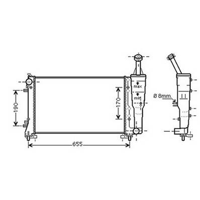 Radiateur de refroidissement moteur pour LANCIA MUSA 2004-2007, OEM: 46834075, Neuf