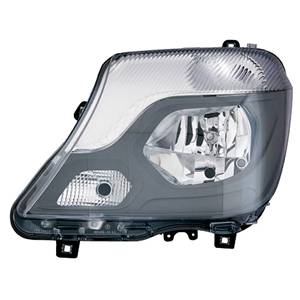 Phare Optique avant gauche pour MERCEDES SPRINTER II (W906) depuis 2013 >, H7+H7, fond gris, Neuf