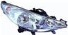 Phare Optique avant droit lenticulaire pour PEUGEOT 207 SW ph.1, 2006-2009, H7+H7+H1, moteur, chromé