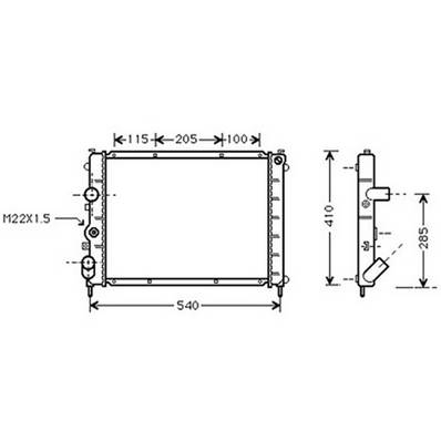 Radiateur de refroidissement moteur pour RENAULT KANGOO I ph.1 1997-2003, OEM: 7700417175, Neuf