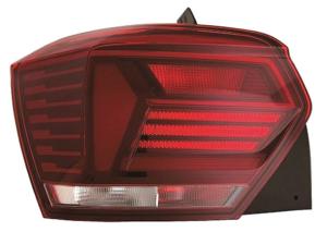 Feu arrière gauche pour VOLKSWAGEN POLO VI phase 1, 2017-2021, blanc et rouge, Neuf
