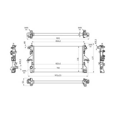 Radiateur de refroidissement moteur pour CITROËN JUMPER II ph.1 2006-2014, OEM: 1680409380, Neuf