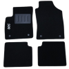 Kit 4 Tapis de sol Auto pour FIAT 500 depuis 2015 avec sigle 500, moquette noire et CLIPS, Neuf