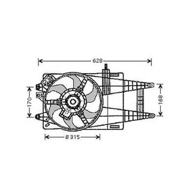 Groupe moto Ventilateur Radiateur pour LANCIA YPSILON I ph.1 2003-2006, OEM: 46818599, Neuf