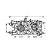 Ventilateur Radiateur moteur pour FIAT DOBLO I ph.2 2006-2010, OEM: 51718489, Neuf