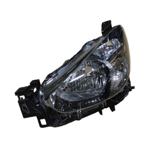 Phare avant gauche pour MAZDA 2 III 2015-2018, H4, avec réglage électrique, parabole noire, Neuf