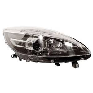 Phare Optique avant droit pour RENAULT SCENIC III phase 2, 2012-2013, H7+H7, fond noir, Neuf