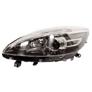 Phare Optique avant gauche pour RENAULT SCENIC III phase 2, 2012-2013, H7+H7, fond noir, Neuf