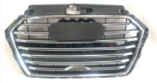 Grille pour AUDI A3 III phase 2 (3 portes) 2016-2020,chromee, noir brillante, avec capteurs+cruise control, Neuve