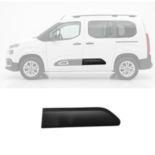 Moulure latérale arrière gauche pour CITROEN BERLINGO III ph.1 2018-2024, noire, avec clip de montage, Neuve