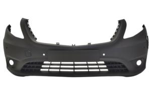 Pare chocs avant pour MERCEDES VITO III (W447) 2014-2019, avec cache crochet, avec antibrouillard, gris, 4 trous PDC+2 Park Assist, trou pour la recharge électrique, Mod. E-VITO, Neuf