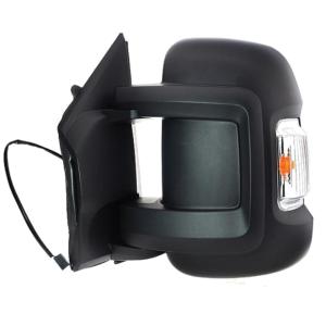 Rétroviseur gauche électrique pour PEUGEOT BOXER Camping-car II depuis 2014 >, bras court, rabattable électriquement, dégivrant, feu clignotant orange (16W), Neuf