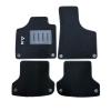 Kit 4 Tapis de sol Auto pour AUDI A3 SPORTBACK (8P) 2003-2012, sigle A3, avec CLIPS, Neuf