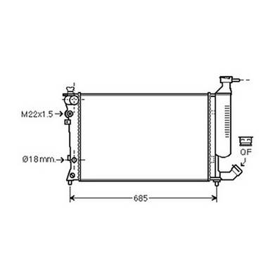 Radiateur de refroidissement moteur pour PEUGEOT 306 ph.2 1997-1999, OEM: 133046, Neuf