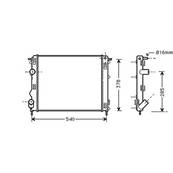 Radiateur de refroidissement moteur pour RENAULT KANGOO I ph.1 1997-2003, OEM: 2140000QAY, Neuf