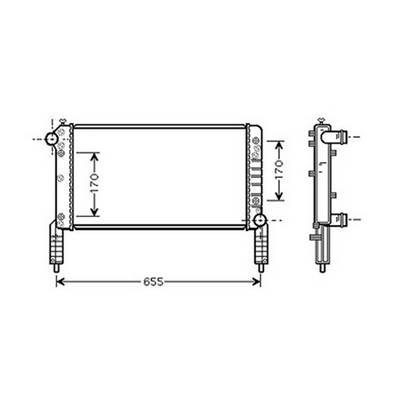 Radiateur de refroidissement moteur pour FIAT DOBLO I ph.1 2001-2005, OEM: 46749000, Neuf