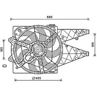 Ventilateur Radiateur moteur pour FIAT DUCATO III ph.1 2006-2014, OEM: 51833973, Neuf