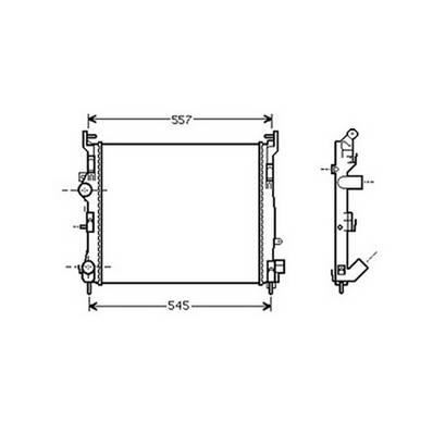 Radiateur de refroidissement moteur pour RENAULT CLIO II ph.2 2001-2005, OEM: 8200245596, Neuf