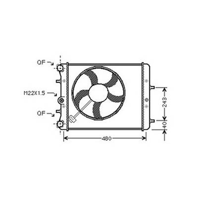 Radiateur de refroidissement moteur pour SEAT IBIZA IV ph.1 2008-2012, OEM: 6Q0121201BT, Neuf