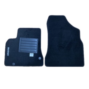 Kit 2 Tapis de sol Auto pour CITROËN BERLINGO VP/FOURGON II, 2008-2018 (B9), avec sigle BERLINGO, moquette noire et clips, Neuf