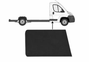 Moulure porte avant droite pour PEUGEOT BOXER III depuis 2024, noire, mod. châssis plateau, Neuve