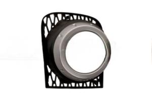 Grille pare-chocs droite pour LAND ROVER RANGE ROVER 2010-2012 L322, noire, gaufrèe, avec siège antibrouillard, cadre argènt, Mod. HSE/SUPERCHARGED, Neuve