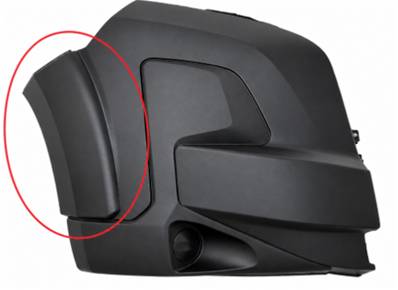Crosse avant droite pour PEUGEOT BOXER III phase 1 depuis 01/2024, noire, sans antibrouillard, avec cache crochet de remorquage, pour modèles avec élargisseurs d’aile, Neuve