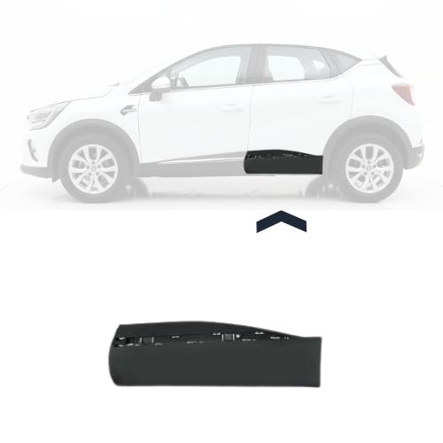 Moulure sous porte arrière gauche pour RENAULT CAPTUR II 2020-2024, trous profil, noire gaufré, Neuve