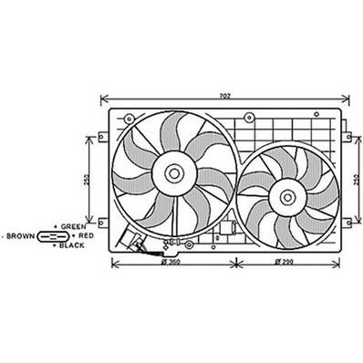 Ventilateur Radiateur moteur pour AUDI A3 3/5 Portes 2003-2008, OEM: 1K0121207T, Neuf